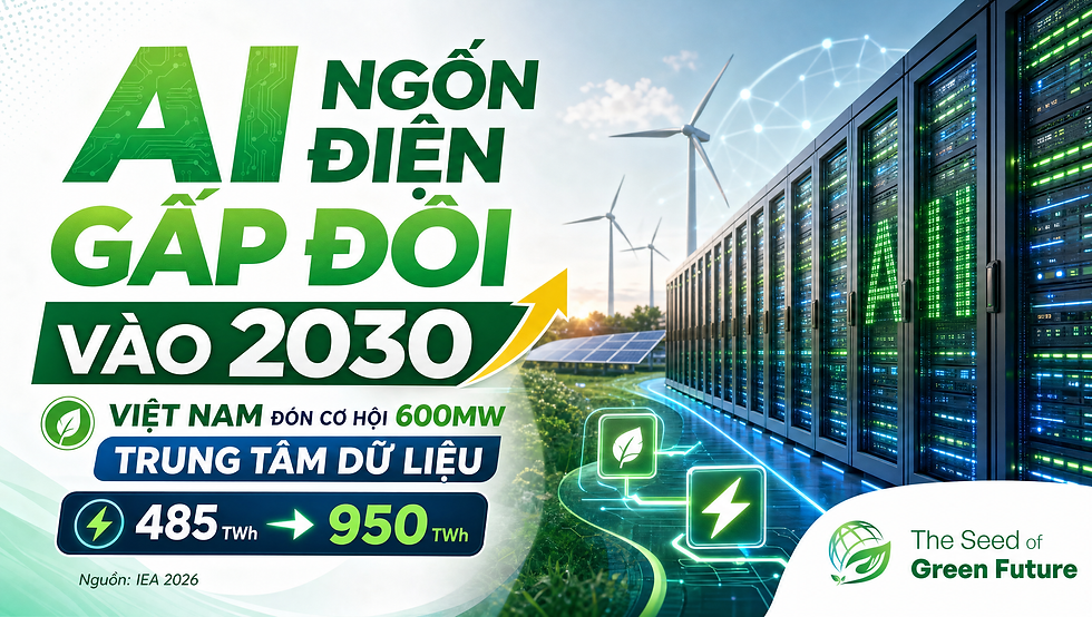 AI ngốn điện gấp đôi vào 2030 — trung tâm dữ liệu toàn cầu và cơ hội 600MW cho Việt Nam