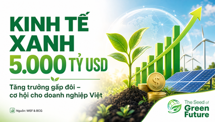 Kinh tế xanh toàn cầu vượt 5.000 tỷ USD — infographic The Seed of Green Future