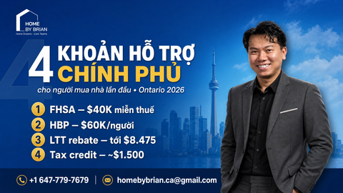 4 chương trình hỗ trợ chính phủ cho người mua nhà lần đầu tại Ontario (2026)