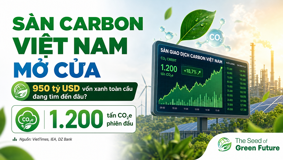 Thumbnail Tin Xanh 24H: Sàn giao dịch carbon Việt Nam chính thức vận hành, 950 tỷ USD vốn xanh toàn cầu