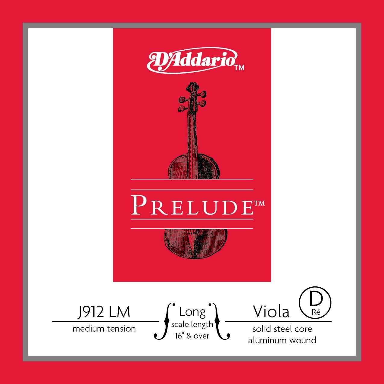 D'Addario Prelude Viola D Long Scale String (Single)