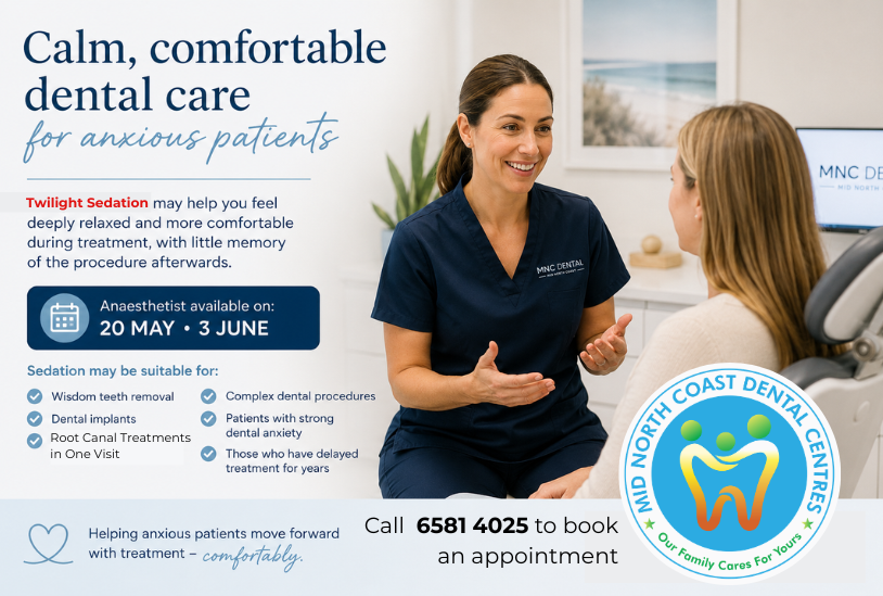 Twilight Sedation appointments | Mid North Coast Dental Centres | Port Macquarie