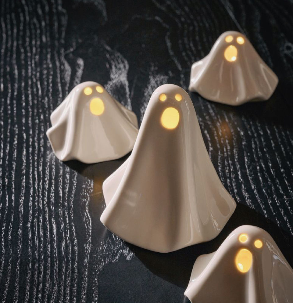 Ghostly Glow: Hand-Built Ceramic Tea Light Covers
