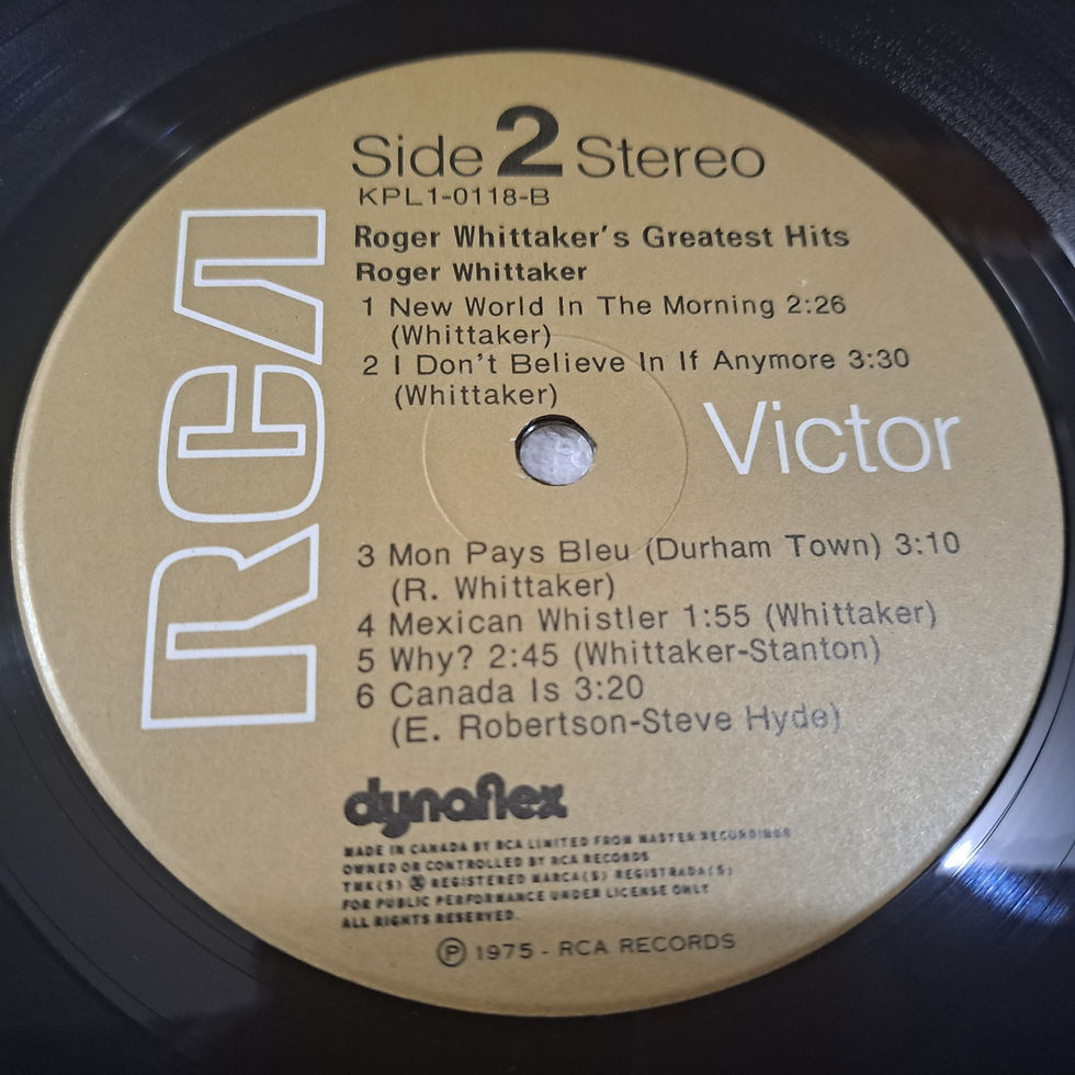 Thumbnail: ALBUMS - Roger Whittaker's greatest hits vinyl album LP record