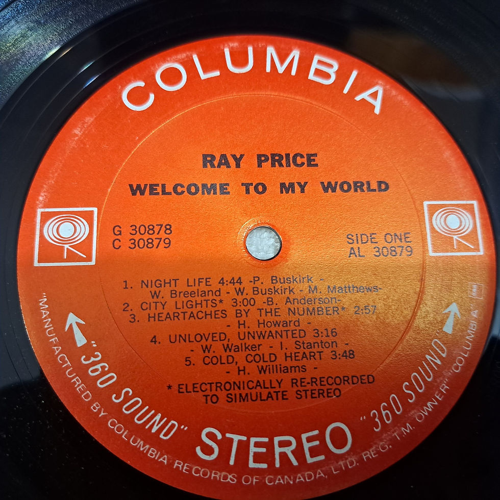 Thumbnail: ALBUMS - Welcome to my world Ray Price vinyl album LP record