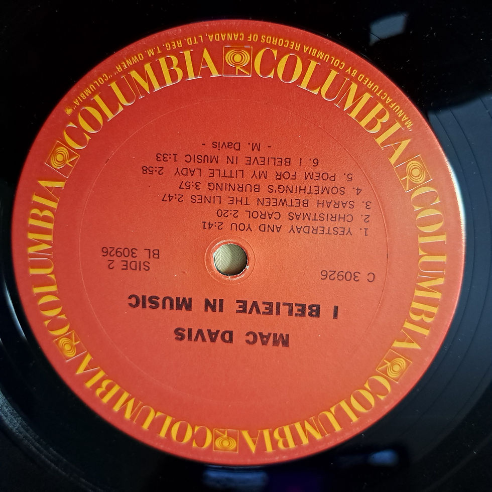 Thumbnail: ALBUMS - Mac Davis I believe in music vinyl album LP record