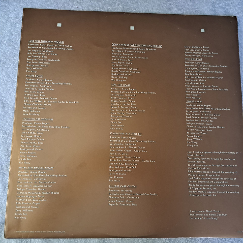 Thumbnail: ALBUMS - Kenny Rogers Love will turn you around vinyl album LP record