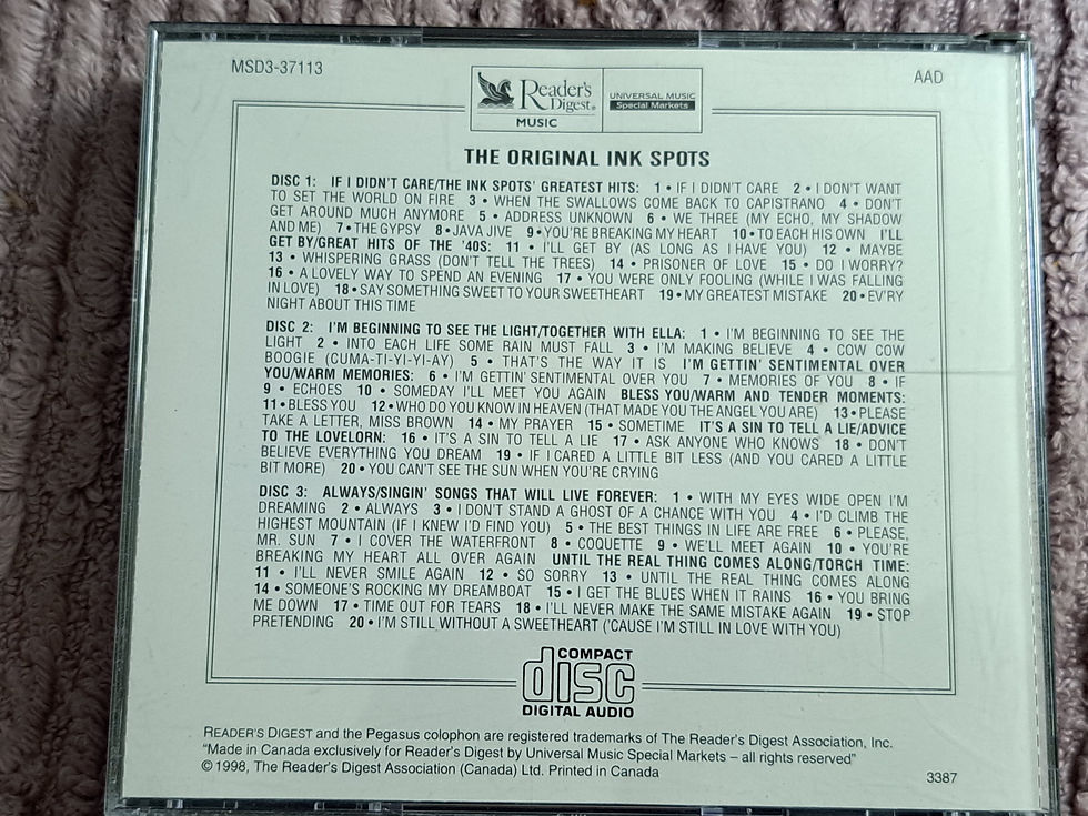 Thumbnail: CD - Reader's Digest CD's Ink spots their greatest hits