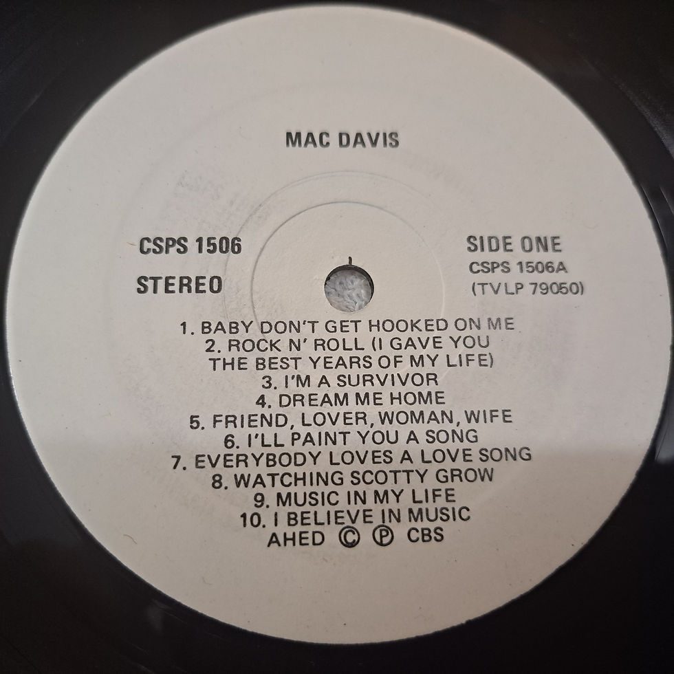 Thumbnail: ALBUMS - The Mac Davis Collection vinyl album LP record