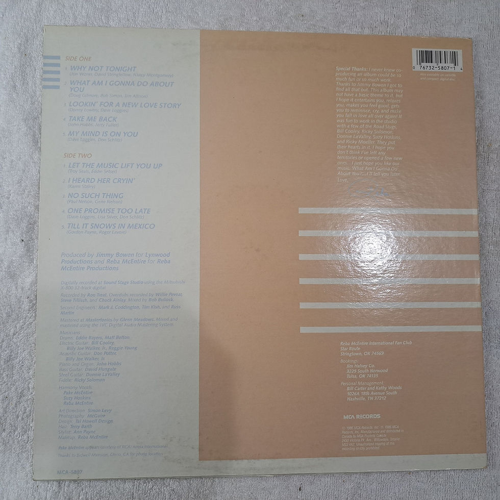 Thumbnail: ALBUMS - Reba McEntire What am I gonna do about you vinyl album LP record