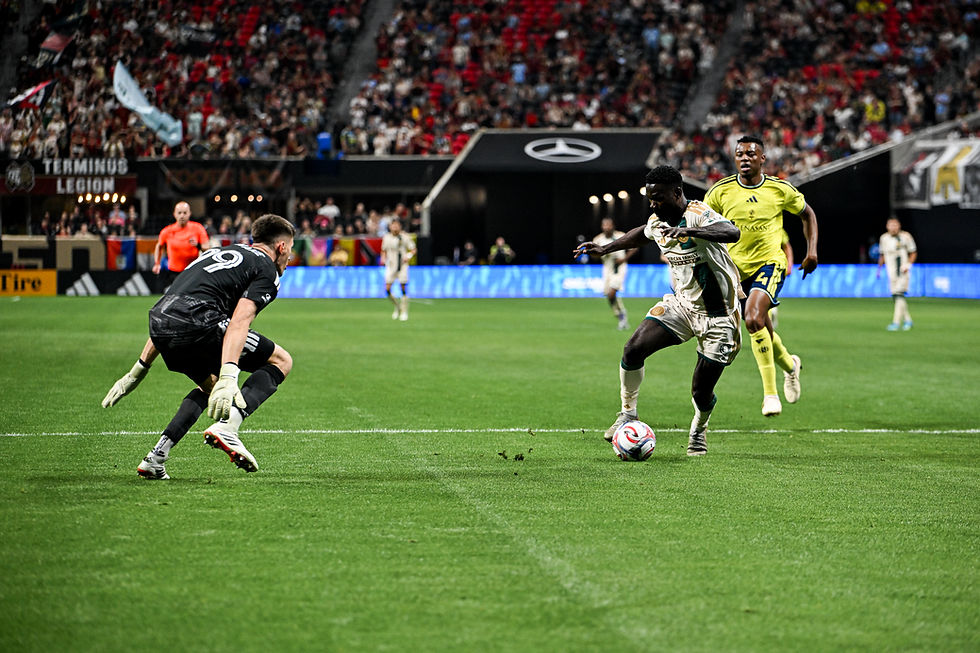 Latte Lath attacks the Nashville goal.