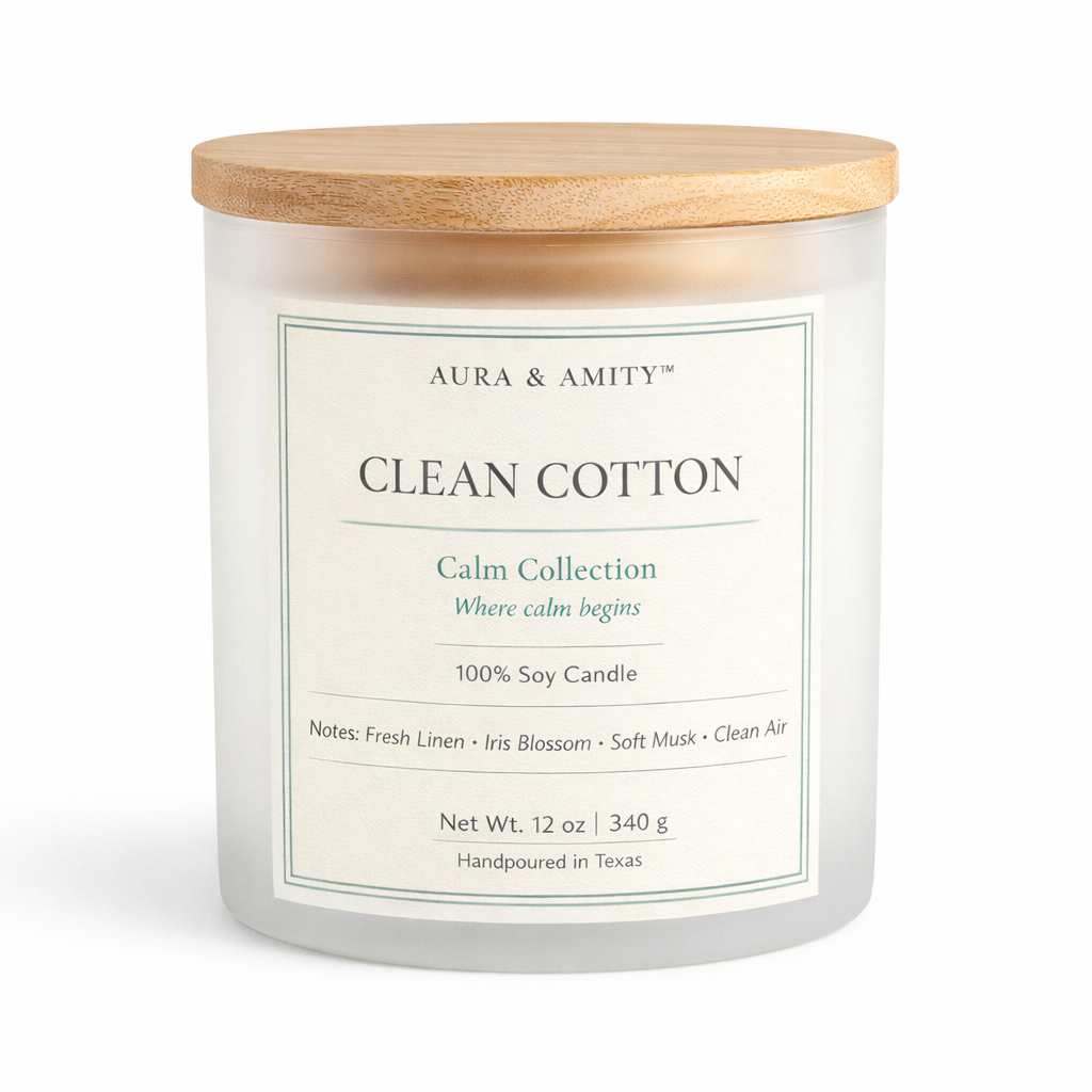 Clean Cotton 12 oz Soy Candle | Calm Collection