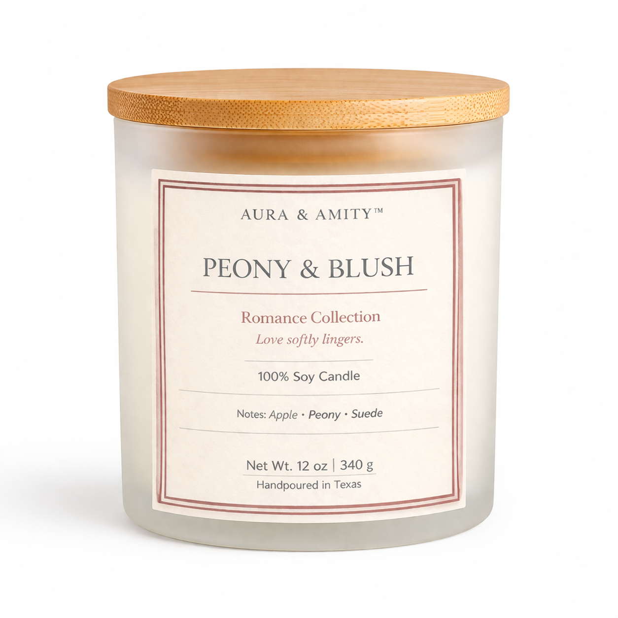 Peony & Blush 12 oz Soy Candle | Romance Luxe