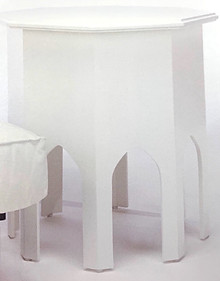 White cutout octagon side table.JPG