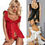 Thumbnail: Sexy Women V-neck Lace Sheer Lingerie Dress Babydoll Underwear Night Sleepwear