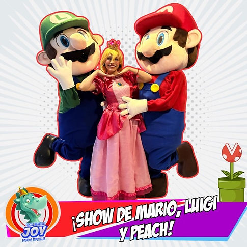 Show de Mario Bros, Luigi y princesa Peach para fiestas infantiles
