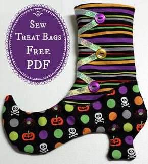 Witches Boots Halloween Treat Bags – Free PDF + Sewing Tutorial