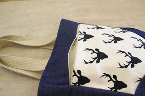 The Woodland Tote Bag in Denim and Canvas