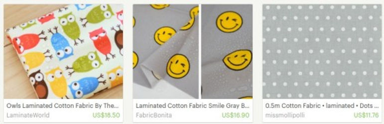 laminated novelty fabric for sewing diaper bags