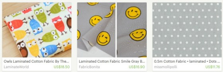 laminated novelty fabric for sewing diaper bags