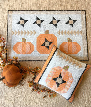 Pumpkin Sky Quilted Wall Hanging and Pillow