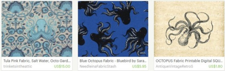 octopus nautical fabrics for summer bags