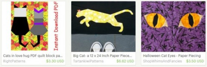 paper pieced cats patterns– Etsy