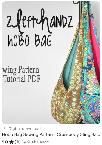 Hobo Bag Sewing Pattern: Crossbody Sling Bag Tutorial (PDF Download)
2LeftHandz