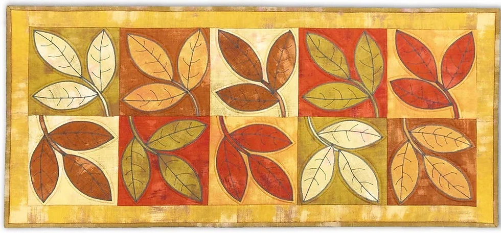 Leafy Table Runner – A Cozy Quilted Accent for Autumn - Free Applique Pattern and Tutorial