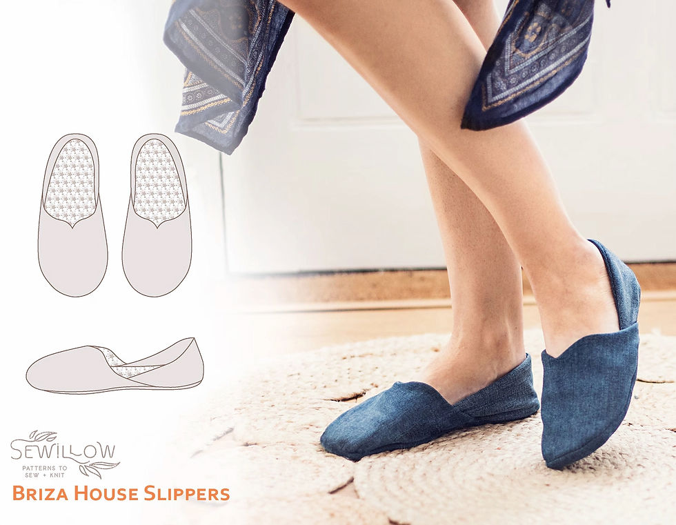Sew Your Own Cozy Briza House Slippers – An Easy PDF Pattern for All Sizes