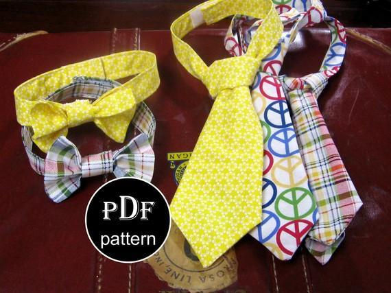 Boy Necktie Bowtie Sewing Pattern from Green Patterns
