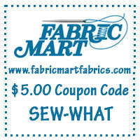 Fabric Mart fabrics coupon code at sew-whats-new.com
