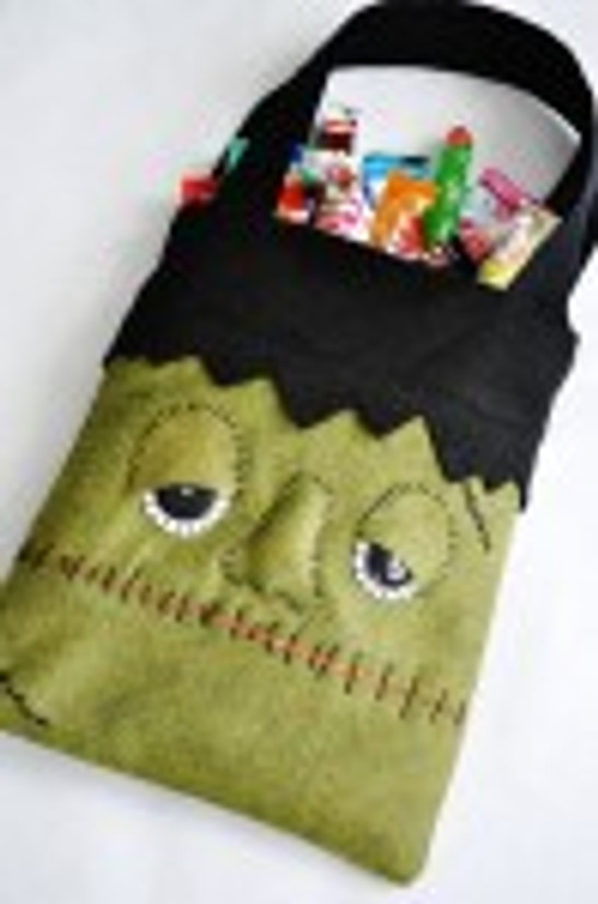 Frankenstein Monster Trick-or-Treat Bag - Free Sewing Tutorial