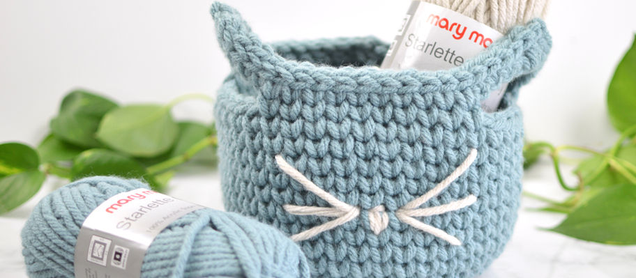 Purrfect Cat Crochet Basket - Free Pattern