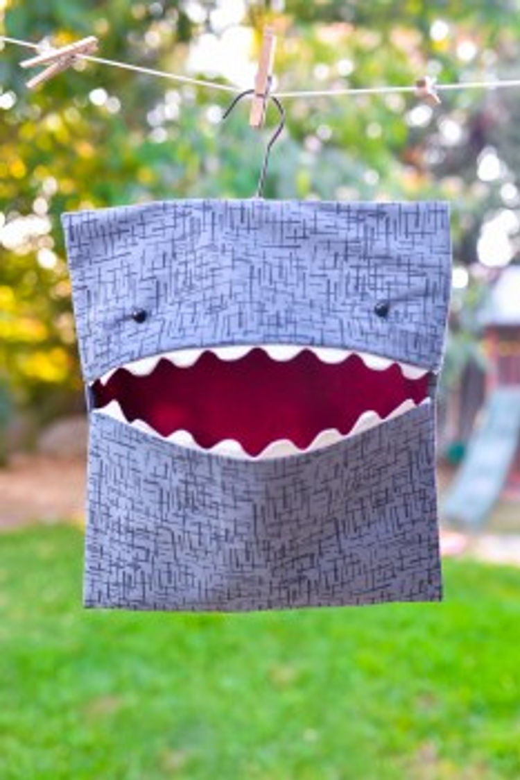 Sew A Hanging Shark Clothespin Bag