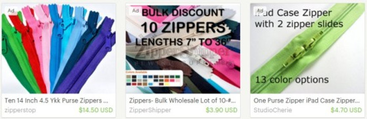 purse zippers