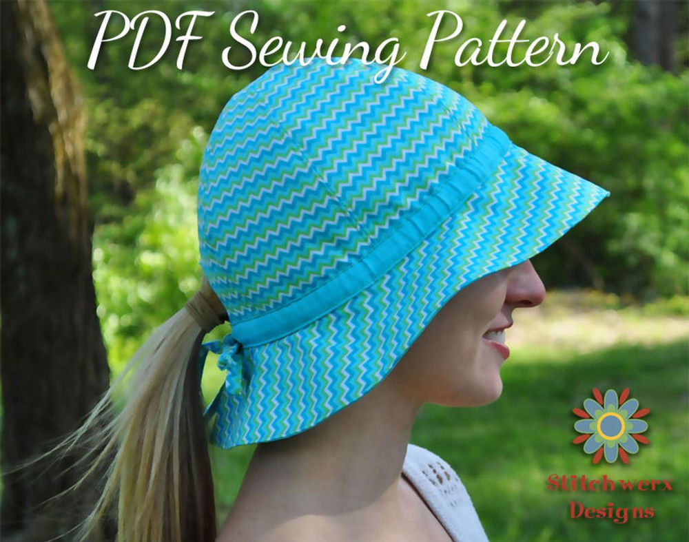 Gardening Sun Hat with Ponytail Opening 