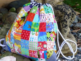 A Fun I-Spy Patchwork Drawstring Backpack