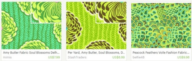 amy butler soul blossoms fabric – lime green for sewing purses and purse covers
