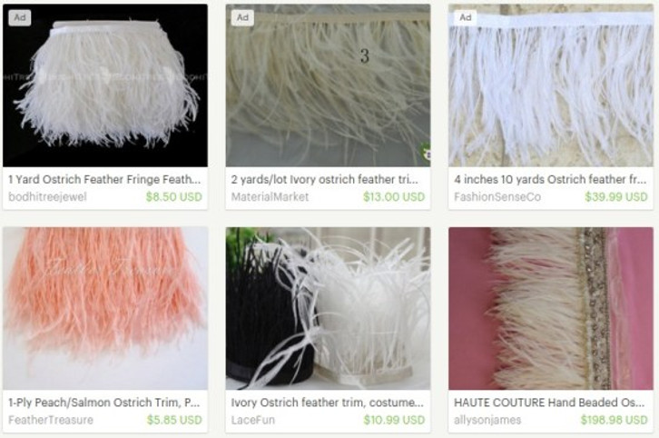 ostrich feather trim