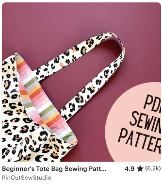 Beginner's Tote Bag Sewing Pattern (PDF Download)
PinCutSewStudio
