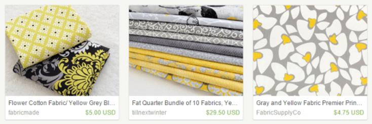yellow grey fabric – Etsy CA