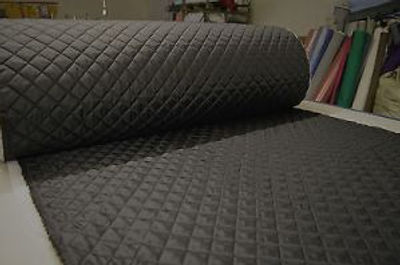 Black padded and quilted fabric
