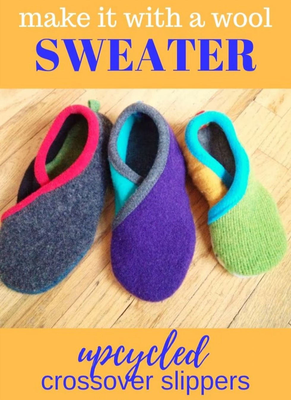 Upcycled Fabric Crossover Slippers – Easy PDF Sewing Pattern