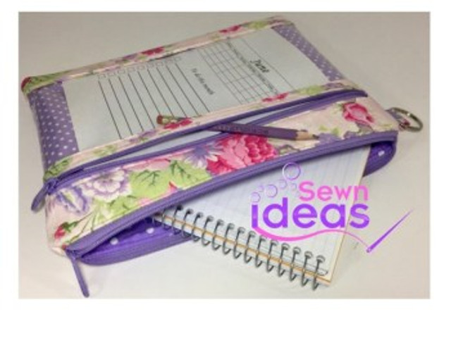 Digital Sewing Pattern from Sewn Ideas to sew a Clear Planner Pouch