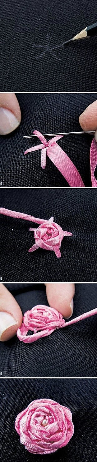 how to make ribbon roses