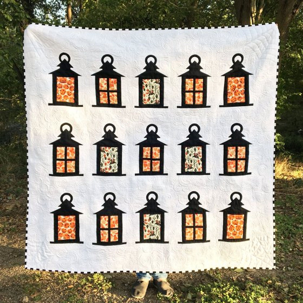 Spooky Halloween Lanterns Quilt PDF Pattern