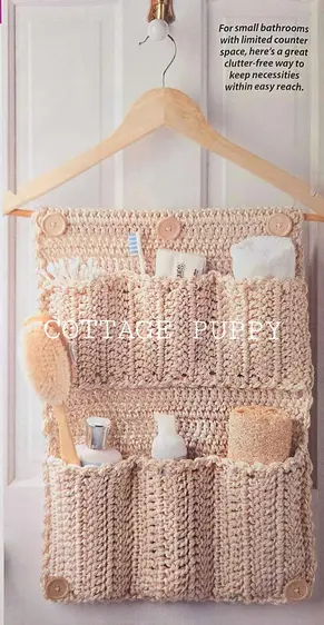 Vintage Crochet Pattern – Wall & Travel Storage Organizer - PDF
