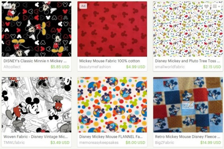 mickey mouse fabrics