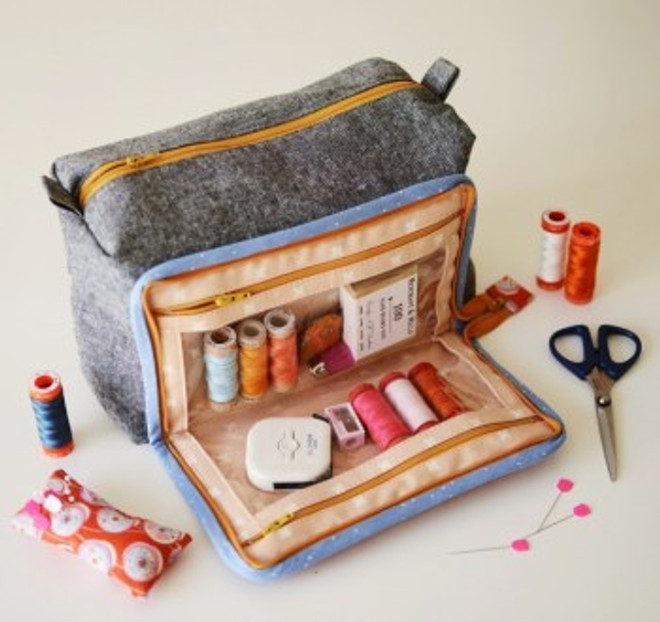 The all in one box pouch PDF sewing pattern by comfortstitching